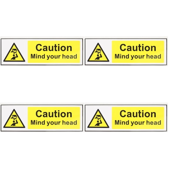 4 Pack Label Labels Careful Head Stickers Strong Adhesion Warning