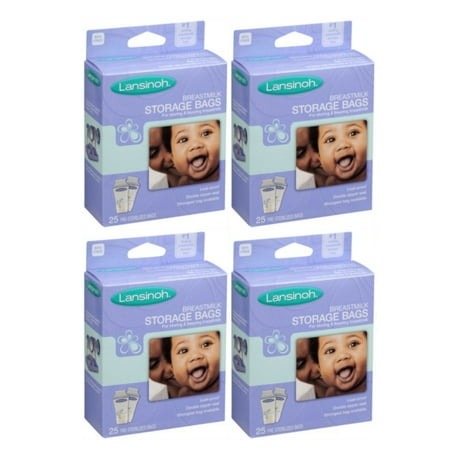 4 Pack - Lansinoh Breastmilk Storage Bags 25 Each