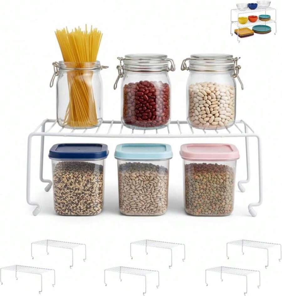 4-Pack Large (157x854inch) Multi-Level Organizer Rack, Kitchen Shelves ...