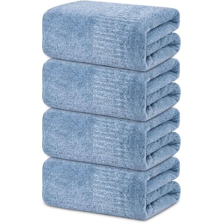 DEWEL 4-Pack Large Bath Sheets 35 x 63 inches, Quick Dry & Super Soft, Solid Print