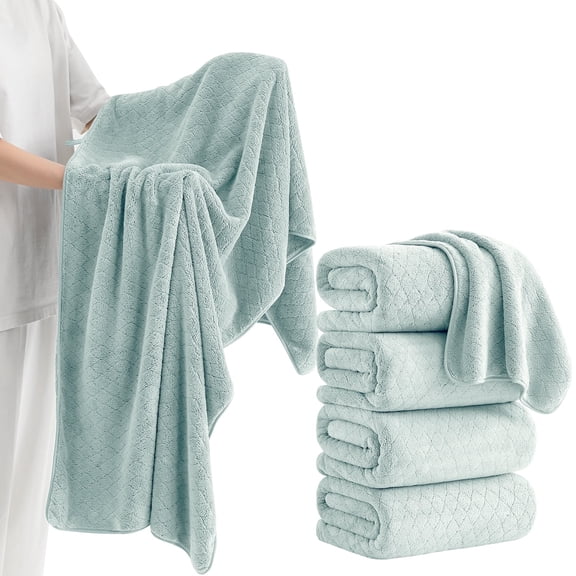 Kebury 4 Pack Large Bath Towel, 35x70" Oversize Bath Sheets Towels for Adults, Ultra Soft Towel Quick Dry Highly Absorbent Shower Bathroom Towels Spa Hotel Camp Use (Mint Green)