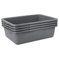 thumbnail image 1 of 4-Pack Large Bus Tubs, Tote Box, Plastic Bus Box, 32 L, Grey, 1 of 7