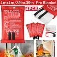 thumbnail image 1 of 4 Pack Large Fire Blanket - Fireproof Safety for Home, Kitchen, Office, Caravan - Emergency Fire Extinguisher, 1 of 9