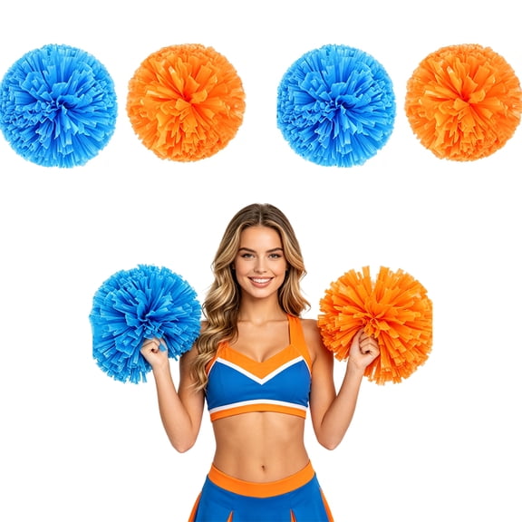 Metallic Cheerleading Pom Poms - 4 Count