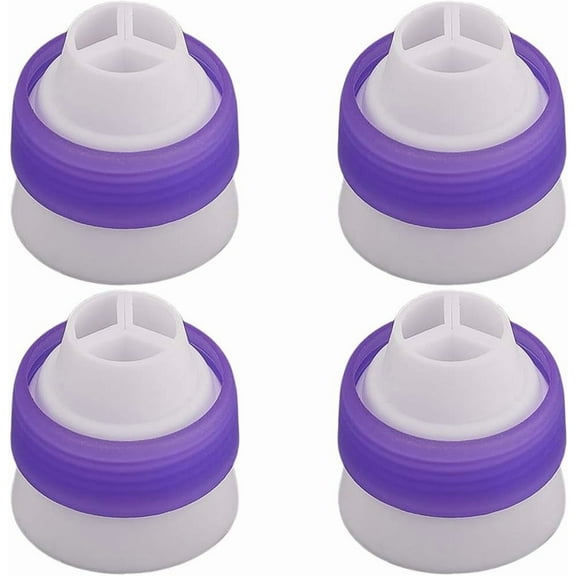 4 Pack Large Piping Bag Couplers Cake Decorating Tip Couplers 1.7 x 1.7 Inch White Plastic Icing Extra Wide Nozzle Converter Tools Accessories
