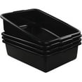 thumbnail image 1 of 4-Pack Large Plastic Commercial Bus Tubs, 22 L Rectangle Utility Bus Box, 1 of 7