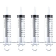 Somnr 4 pack Large Plastic Syringe for Scientific Labs and Dispensing Multiple Uses Measuring Syringe Tools 100 ml