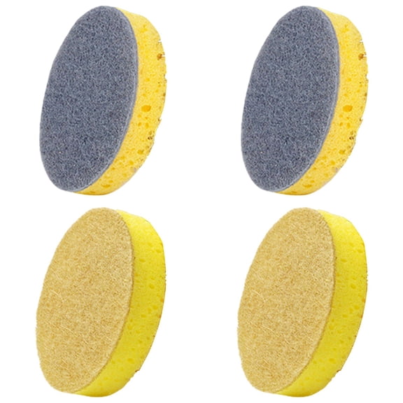4 Pack Large Size Sisal Honeycomb Sponge Scrubber, High Density Strong Decontamination for Dishwashing, Quick Drying Odor Resistant for Pots & Pans, Gray/Yellow, By Preplabs