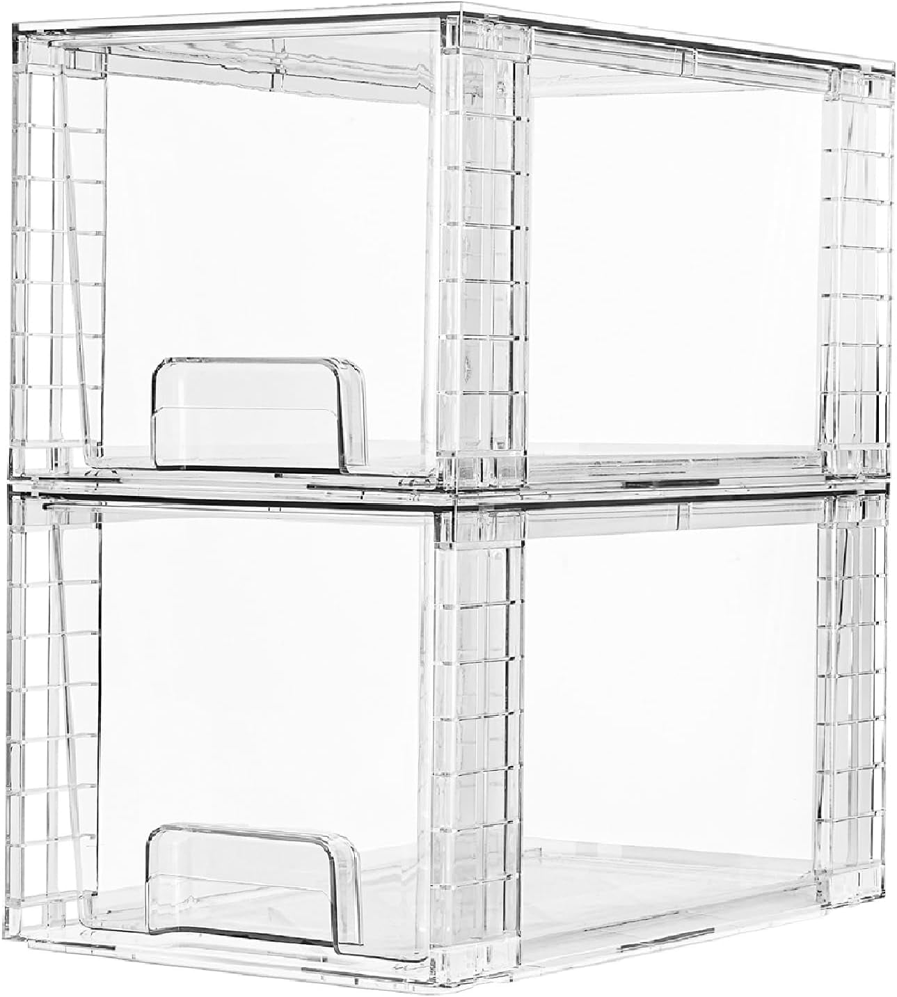 4 Pack Large Stackable Storage Drawers,Easily Assemble Acrylic Bathroom ...
