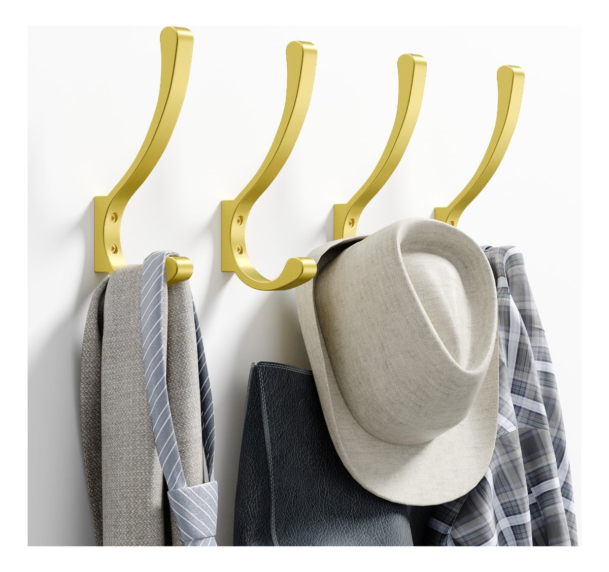 4 Pack Large Wall Hooks For Hanging Heavy Duty, Coat Hooks For Wall