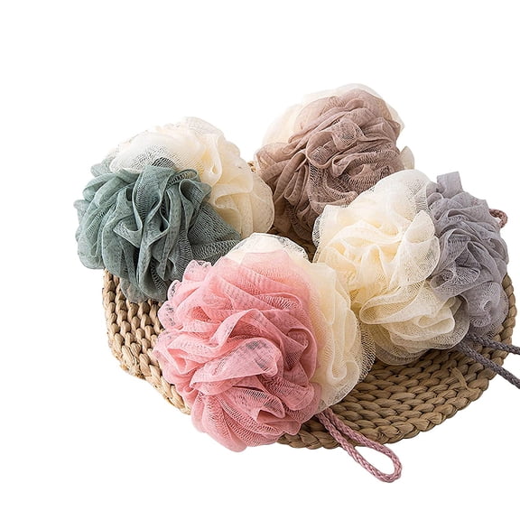 4 Pack-Larger Mesh Buff Puffs Shower Bath Sponge,Shower Loofahs Balls for Body Wash Bathroom Men Women- Mesh Puffs Sponges, Scrubber Exfoliating for Silky Skin, Full Cleanse