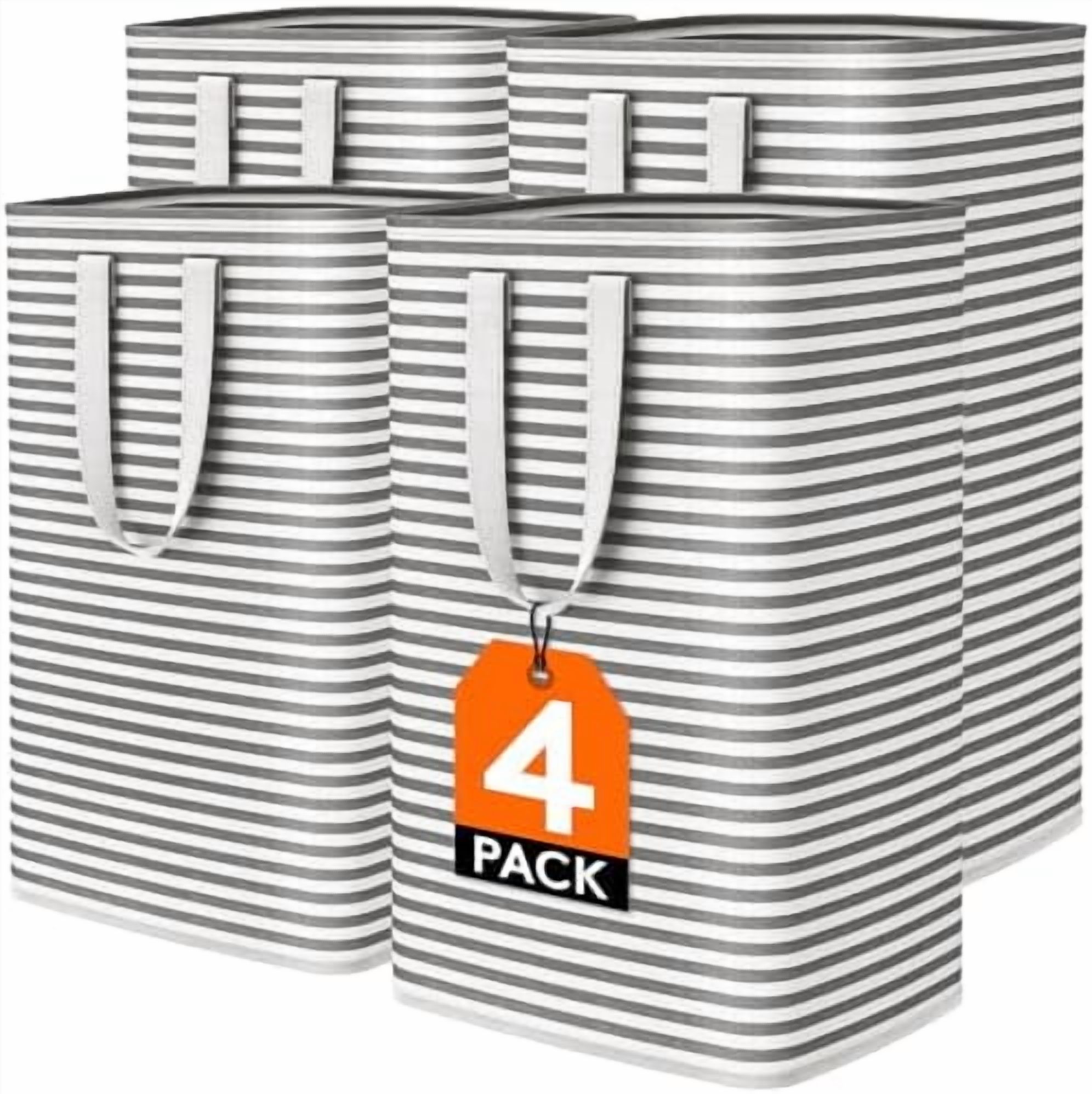 Hamper Pac 4 Pack Laundry Hamper Large Collapsible Laundry Baskets, Freestanding ...