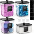 thumbnail image 1 of 4 Pack Laundry Pods Container, Clear Laundry Room Organization Containers,Large Laundry Detergent Powder Storage Containers Black Wooden Lids & Labels, Acrylic Laundry Pods Holder for Scent Booster, 1 of 5