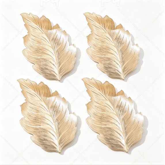 4 Pack LeafâShaped Placemats, Hollow Cut Decorative Round Table Mats, HeatâResistant Reusable Place Mats for Dining Table Holiday Party Decor