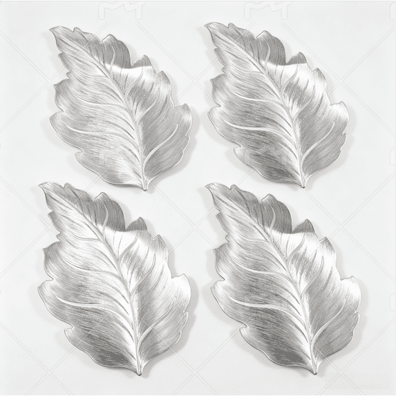 4 Pack LeafâShaped Placemats, Hollow Cut Decorative Round Table Mats, HeatâResistant Reusable Place Mats for Dining Table Holiday Party Decor