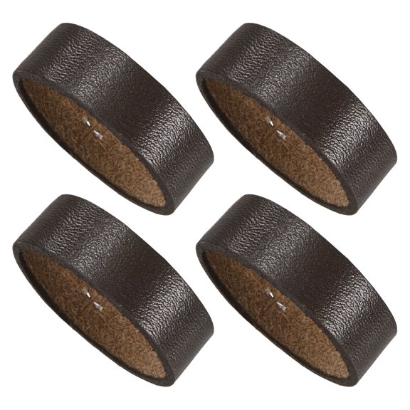 4-Pack Leather Loop Keeper Accessories, 1.38 Inch/ 3.5 cm Belt Loop Keepers Use for Holding Extra Length Straps in Place Pants, Elastic Belts Buckle [Brown]