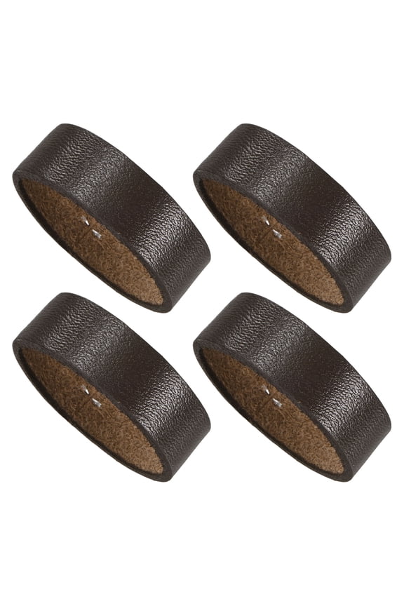 4-Pack Leather Loop Keeper Accessories, 1.38 Inch/ 3.5 cm Belt Loop Keepers Use for Holding Extra Length Straps in Place Pants, Elastic Belts Buckle [Brown]