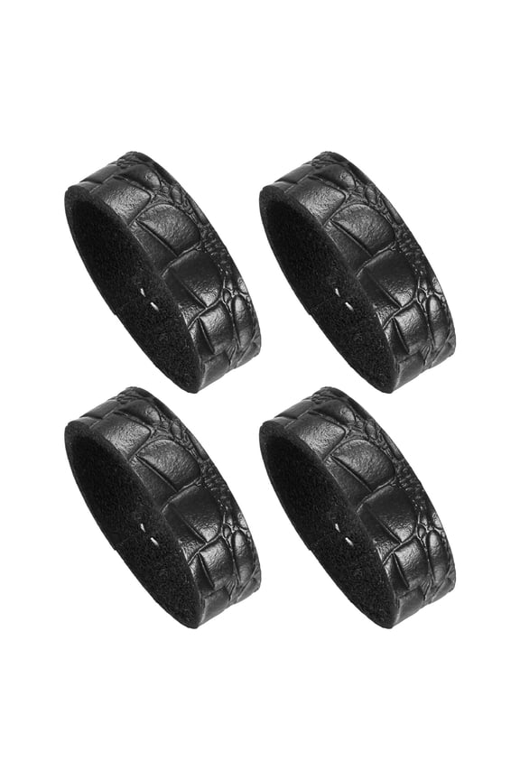4-Pack Leather Loop Keeper Accessories, 1.5 Inch/ 3.8 cm Belt Loop Keepers Use for Holding Extra Length Straps in Place Pants, Elastic Strap Ring Buckle [Black]