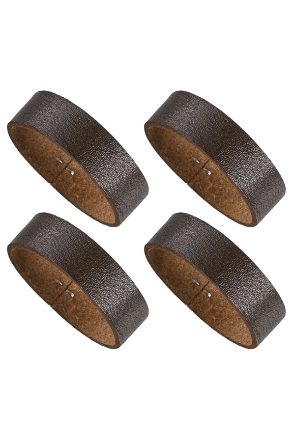 4-Pack Leather Loop Keeper Accessories, 1.5 Inch/ 3.8 cm Belt Loop Keepers Use for Holding Extra Length Straps in Place Pants, Elastic Texture Belts Buckle [Brown]