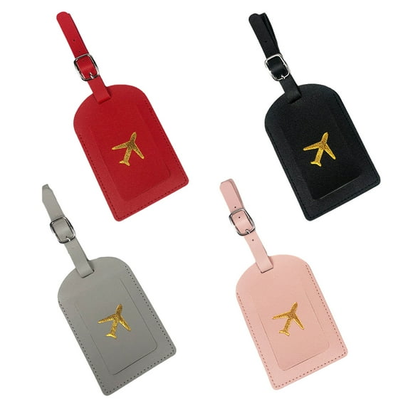 4 Pack Leather Luggage Tags Travel Bag Tags Luggage Tag Bag Suitcase Labels Faux Leather for Suitcase Women Kids Funny Cute - style:style 1;