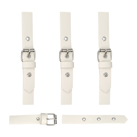 4 Pack Leather Snap Buckle Lock, 5.6"-7.7" Long Sew on Toggle Closure Buckle Alloy Leather Clasp Fasteners Replacement Snap Toggle for Cloak DIY Craft Sewing, Cream White/Silver