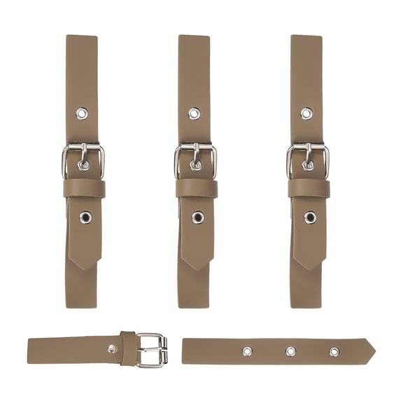 4 Pack Leather Snap Buckle Lock, 5.6"-7.7" Long Sew on Toggle Closure Buckle Alloy Leather Clasp Fasteners Replacement Snap Toggle for Cloak DIY Craft Sewing, Khaki/Silver