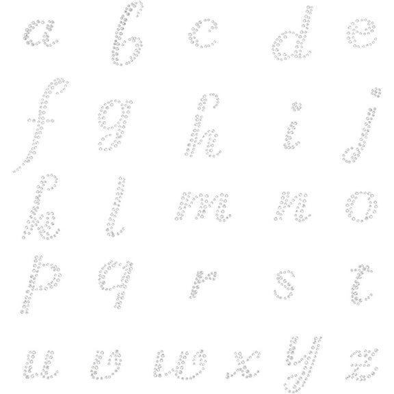 4 Pack Letter Rhinestone Iron on Patch Sparkly Alphabet Letters from A-Z Hotfix Transfer Patch DIY