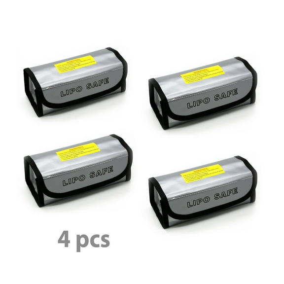 4 Pack LiPo Battery Fireproof Explosion Proof Safety Bag for guarding, charging and storage