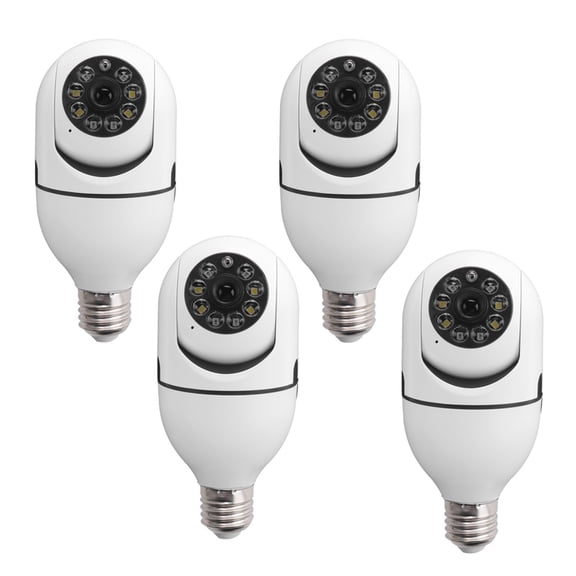 4 Pack Light Bulb Security Camera Outdoor,2.4G Wifi Light Socket Security Camera,Security Camera Light Bulb Outdoor