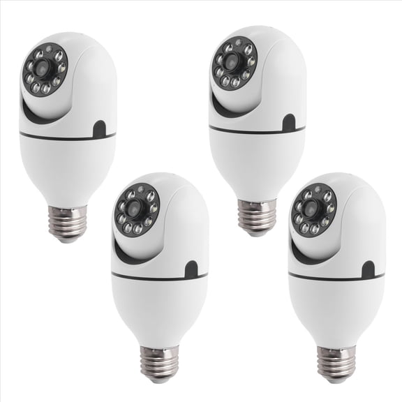4 Pack Light Bulb Security Camera Outdoor,2.4G Wifi Light Socket Security Camera,Security Camera Light Bulb Outdoor