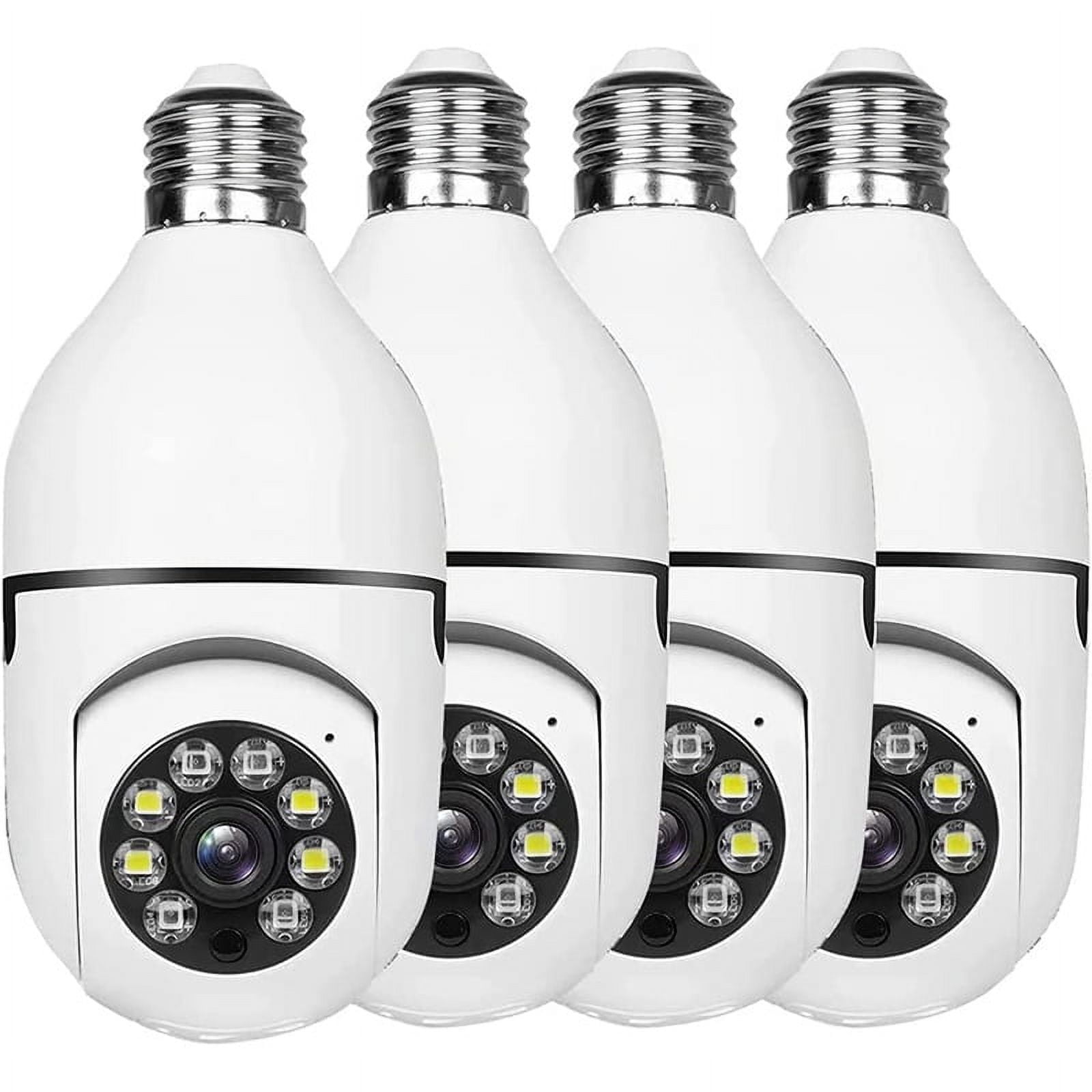 4 Pack Light Bulb Security Camera Outdoor,2.4G Wifi Socket Camera,Security Outdoor