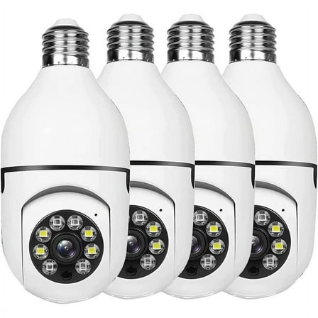 4 Pack Light Bulb Security Camera Outdoor,2.4G Wifi Socket Camera,Security Outdoor