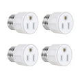 thumbnail image 1 of 4 Pack Light Socket to Plug Adapter - E26/ E27 3 Prong Light Socket Outlet - Light Bulb Outlet Socket Adapters, High-Quality 2/3 Prong Plug in Light Socket Adapter for Home Porch Patio Garage, 1 of 6