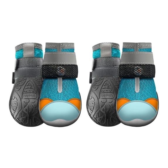 4 Pack Light Up Dog Shoes Breathable Glowing Pet Booties for Small Dogs, Colorful LED Sole Paw Protector for Night Walking Safety, Soft Mesh