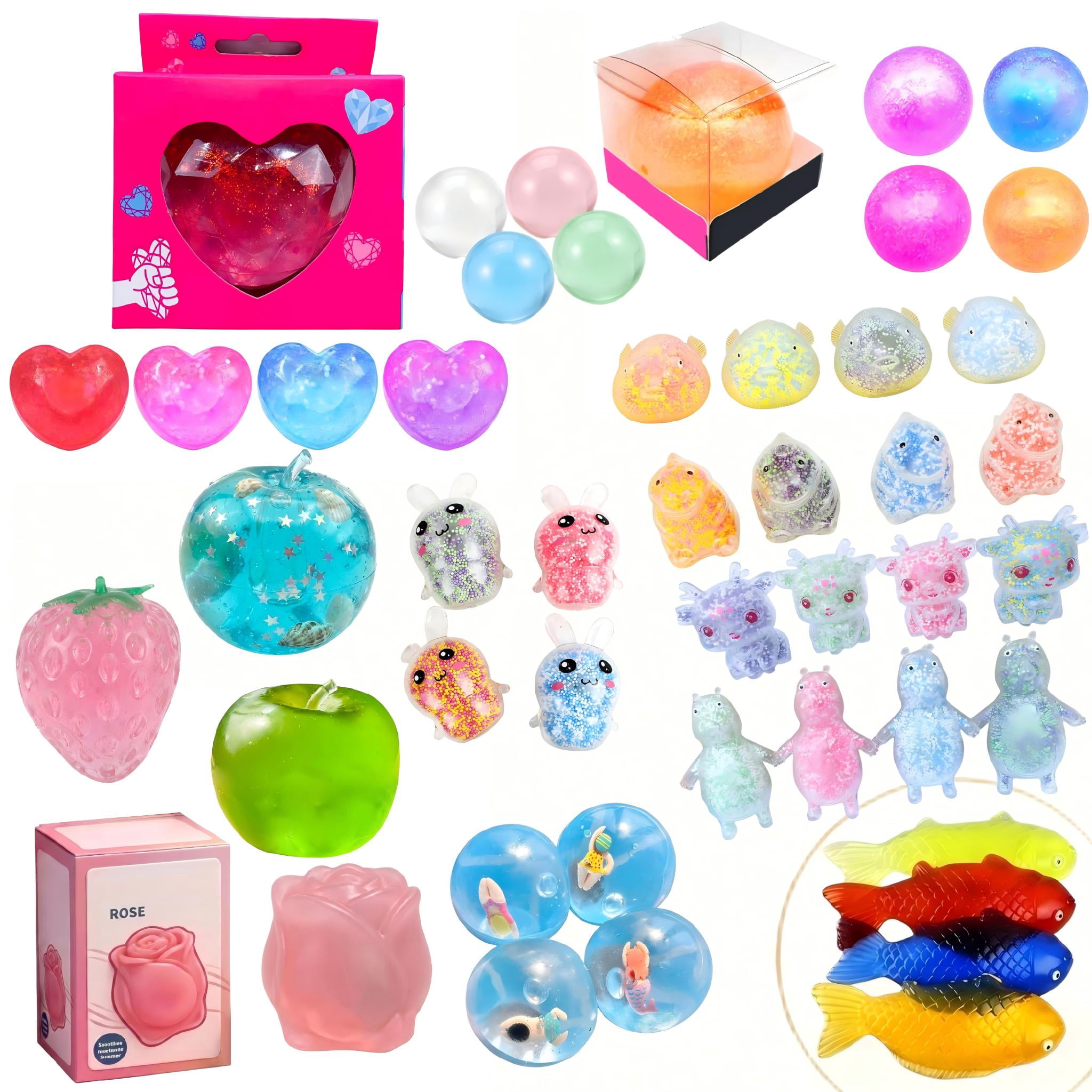 4 Pack Light Up Foam Animal Squishy Ball, Glowing Sensory Decompression Sphere, Slow Rising Stress Relief Fidget Pal
