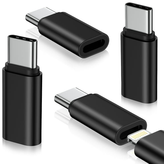 4 Pack Light-ning to USB C Adapter,Gender Changer Adapter for iPhone Type C to Light-ning Adapter Fast Charging&Data Transfer Converter Competible for iPhone 16 15 Samsung,Not for Audio/Headphone/OTG