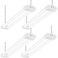 thumbnail image 1 of 4 Pack Linkable LED Shop Light for Garage, 2FT 22W Utility Light Fixture, 2500lm, 5000K Daylight LED Workbench Lighting with Power Cord, Hanging or Flush Mount, White - ETL, 1 of 7