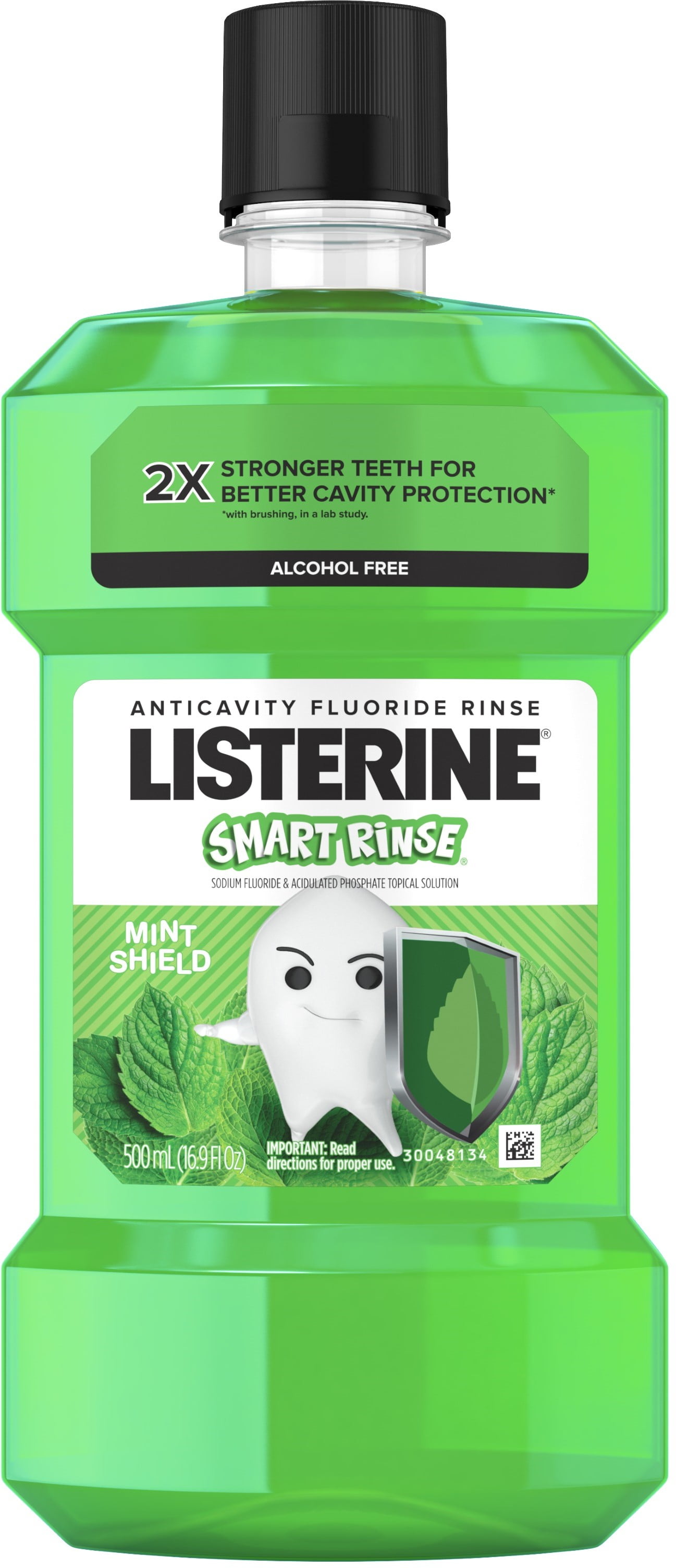 4 Pack - Listerine  Smart Rinse Kids Fluoride Anticavity Mouthwash, Mint Shield Flavor, 500 mL 1 ea