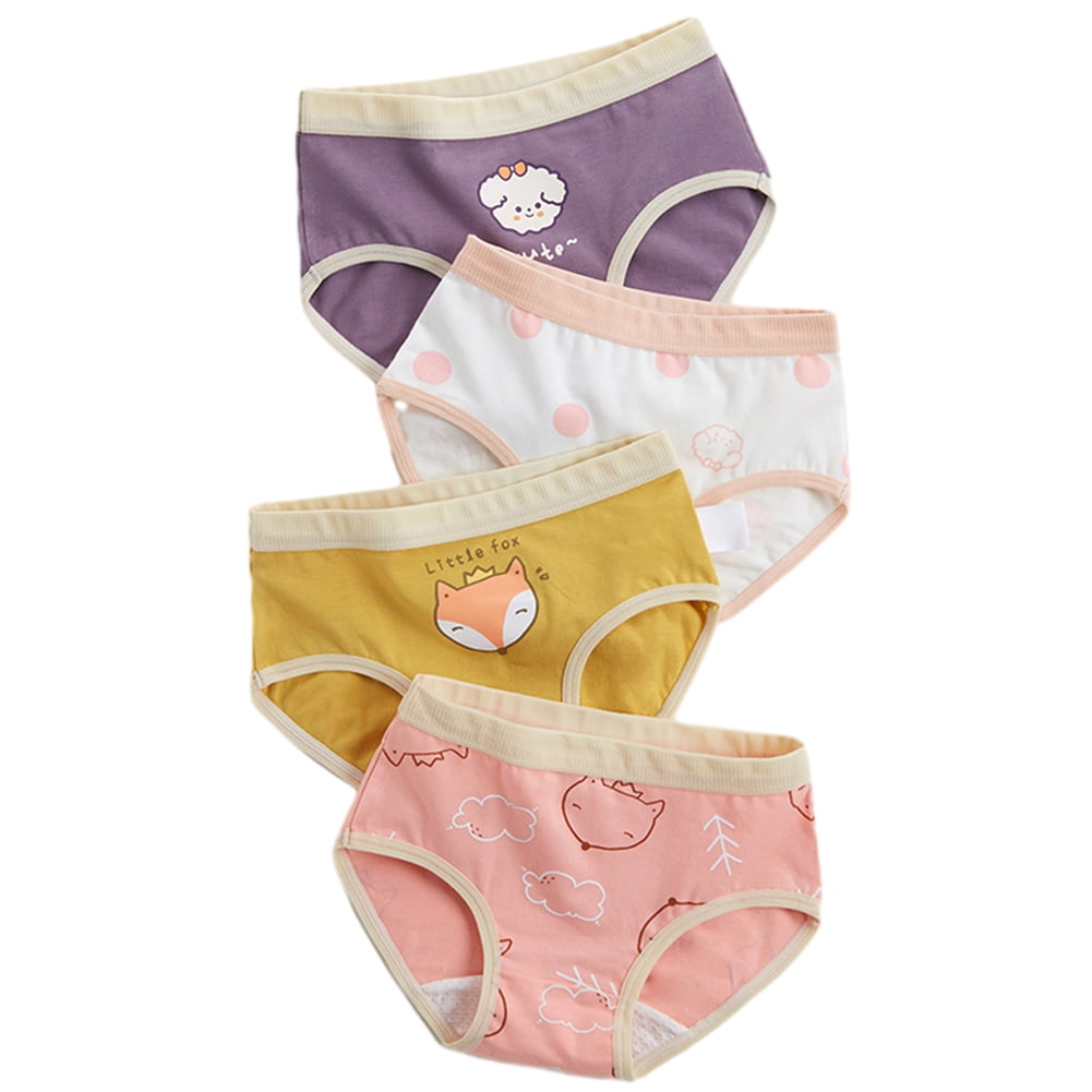 4Pack Little Girls Soft Cotton Underwear Kids Breathable Comfort Panty