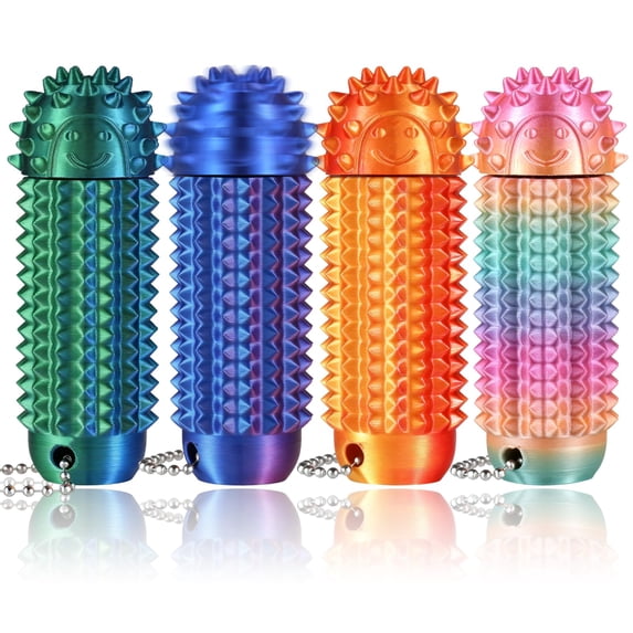 Fidget Button Key Chain 4‑Pack Little Ouchies Pain Stim Fidget Toys for Adults,Spiky Fidget ...