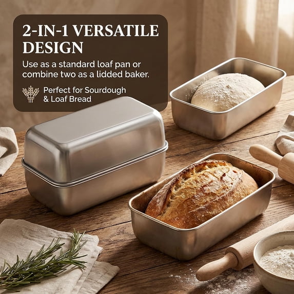 4 Pack Loaf Pans for Baking Bread, 9x5 Inch Stainless Steel Bread Pan ...