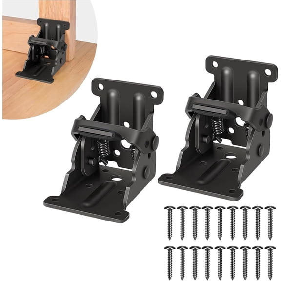 4 Pack Locking Hinge for Folding Table Brackets, Self-Lock Hinge with Screws for Folding Table Legs, Lock Extension Support Bracket Bed Legs