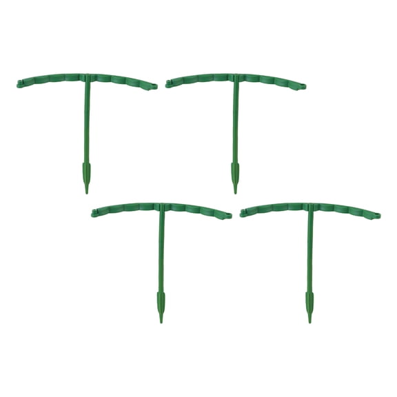 4-Pack Low-Height Support Stakes - Semi-Circular Flower Stand for Orchid Cactus & Climbing Vines - Green