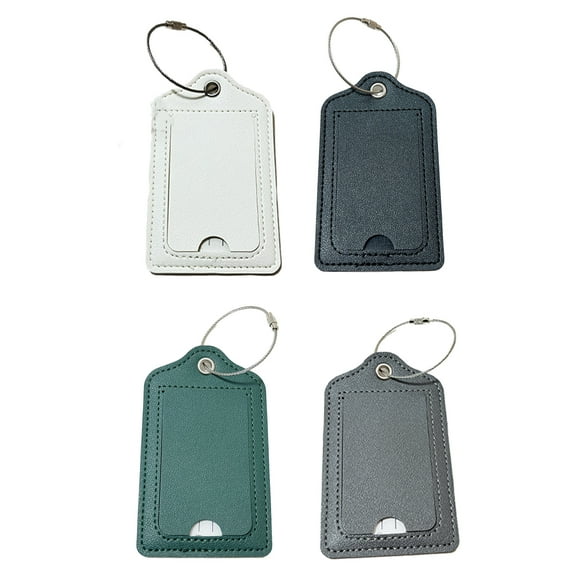 4 Pack Luggage Tags, Privacy Cover ID Label with Stainless Steel Loop and Address Card for Travel Bag Suitcase - style:style 2;