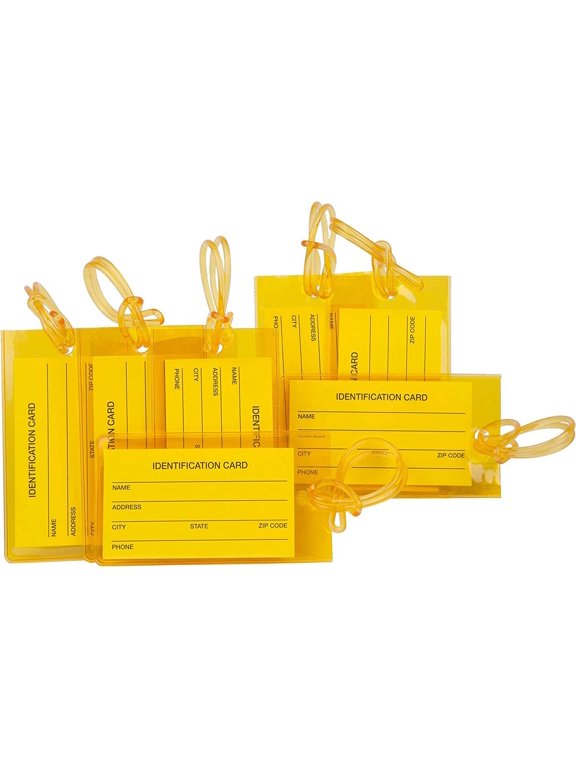 4 Pack Luggage Tags for Suitcases, Flexible Silicone Travel ID Identification Labels Set for Bags & Baggage  Blue