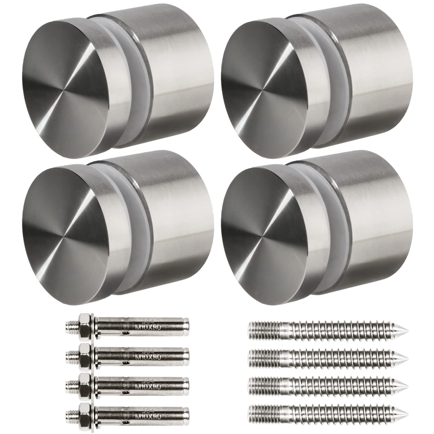 LukLoy 4-Pack F Shape Glass Railing Clamps - Black Powder-Coated 304 Stainless Steel, Fits 3/8"-1/2" (10mm-13.52mm) Glass