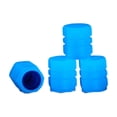 thumbnail image 1 of 4-Pack Luminous Car Tire Valve Caps, Blue Universal Tire Valve Covers - Glows in the Dark, Durable Plastic, Fits Most Small Vehicle Tires - For Car Owners, Vehicle Tire Maintenance, Night Visibility, 1 of 5
