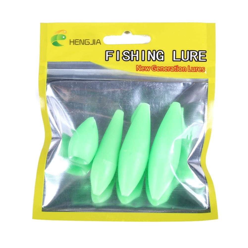 4PCS Luminous Bobber Fluorescence Float Glow Weighted Fishing Float ...