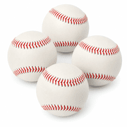 4-Pack Luminous Night Baseballs with Red Stitch, Glow in The Dark Official Size Training Balls for Evening Games, Backyard Sports & Outdoor Practice