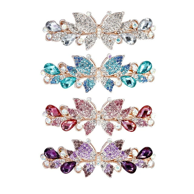 4 Pack Luxury Glitter Sparkly Jeweled Gems Crystal Rhinestone Butterfly